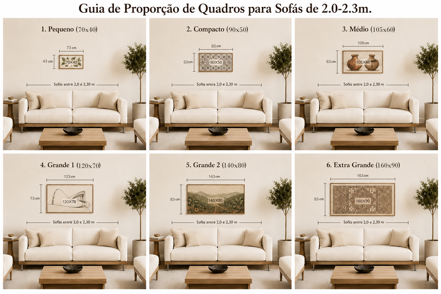 Guia de Propor&ccedil;&atilde;o de Quadros para Sof&aacute;s