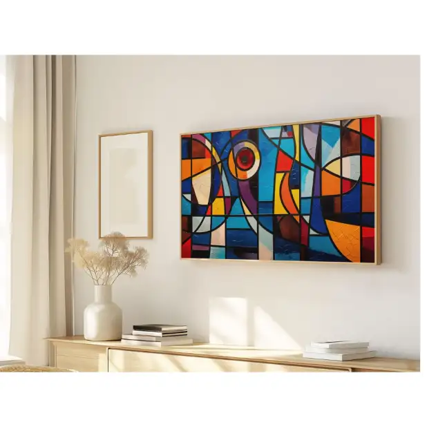 Quadro Decorativo N°20  - Panorâmico Geométrico - Vitral - Galix