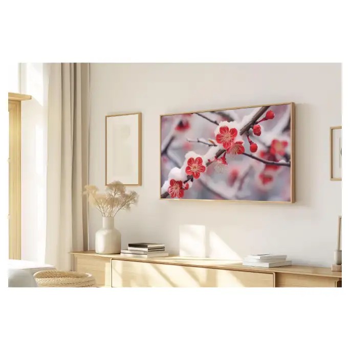 Quadro Decorativo N°181 - Panorâmico Botânico - Flores Vermelhas - Galix