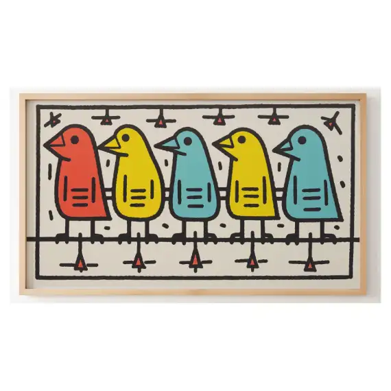 Quadro Decorativo N°36 - Panorâmico Pássaros - Galix