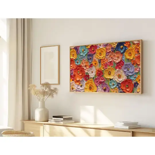 Quadro Decorativo N°64 - Panorâmico Abstrato - Flores - Galix