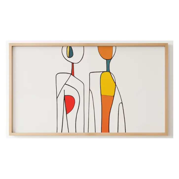 Quadro Decorativo N°263 - Panorâmico - Duas Figuras Abstratas - Galix