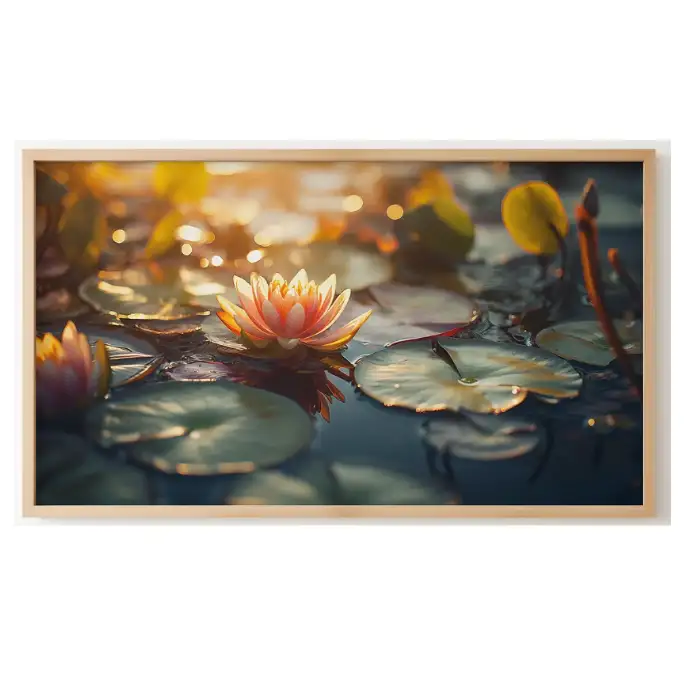 Quadro Decorativo N°170 - Panorâmico Botânico - Flor de Lótus - Galix
