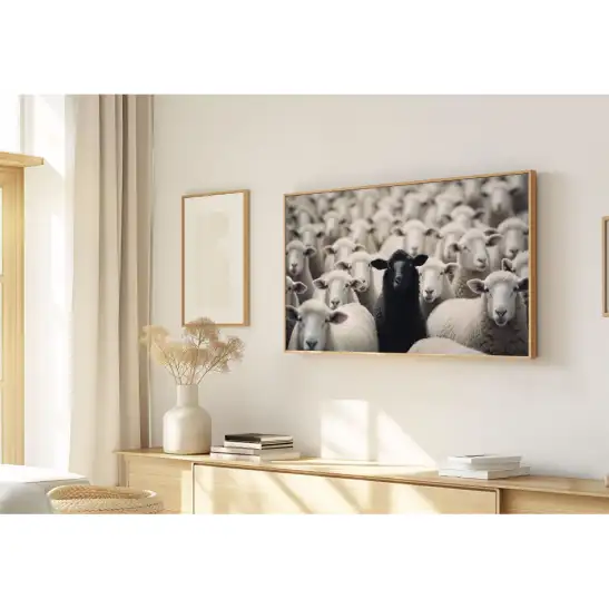Quadro Decorativo N°31 - Panorâmico Fotografia Ovelha Negra - Galix