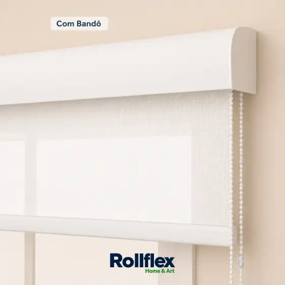 Cortina Persiana Rolô Solar 0% Branca Off-White