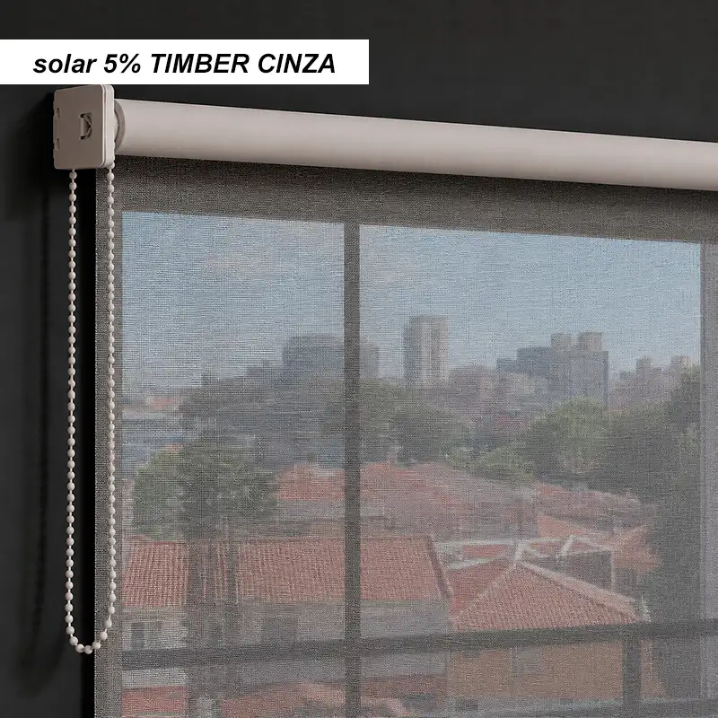 Cortina Persiana Rolô Solar 5% Cinza - Timber