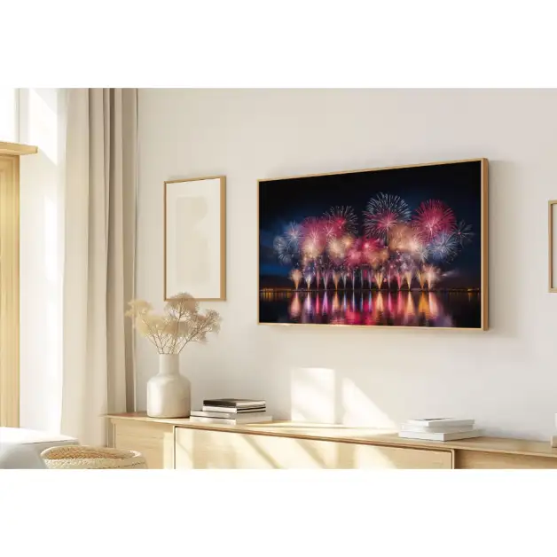 Quadro Decorativo N°231 - Panorâmico - Fogos de Artificio - Galix