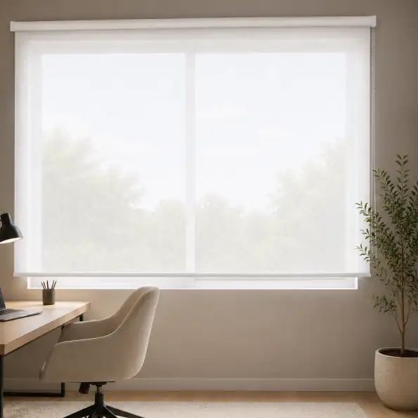 Cortina Persiana Rolô Solar 5% Branca Off-White