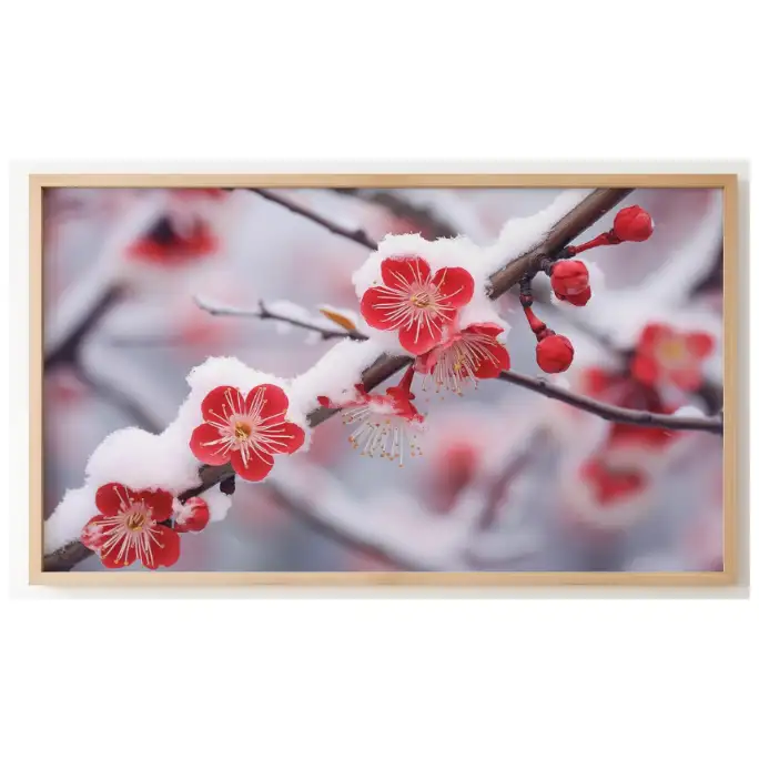 Quadro Decorativo N°181 - Panorâmico Botânico - Flores Vermelhas - Galix