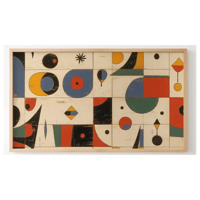 Quadro Decorativo N°79 - Panorâmico Abstrato - Geométrico Miró - Galix