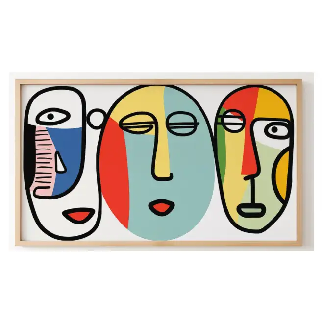 Quadro Decorativo N°260 - Panorâmico - Tres Rostos - Modernistas - Galix