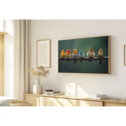 Quadro Decorativo N°45 - Panorâmico Pássaros na Chuva - Galix