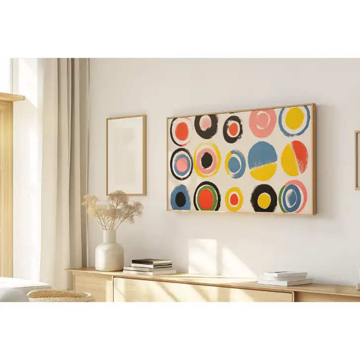 Quadro Decorativo N°85 - Panorâmico Círculos Colorido - Galix