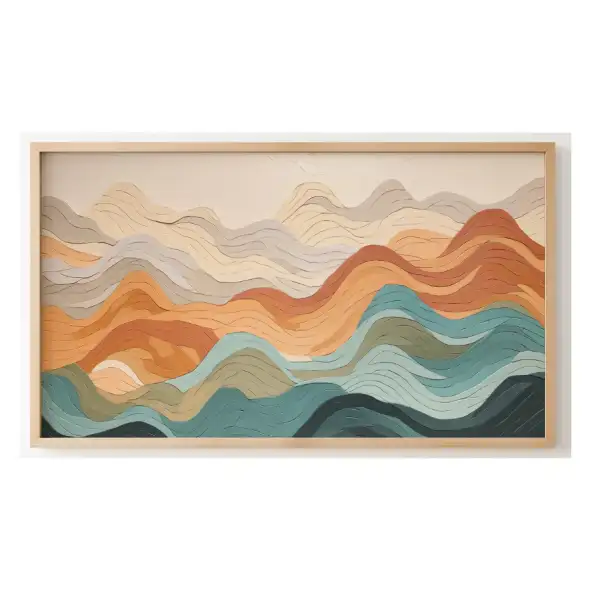 Quadro Decorativo N°201 - Panorâmico Abstrato - Montanhas Ondas - Galix