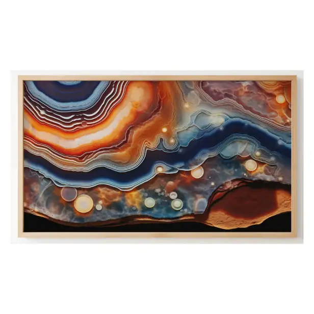 Quadro Decorativo N°203 - Panorâmico Abstrato - Pedra Ágata - Galix
