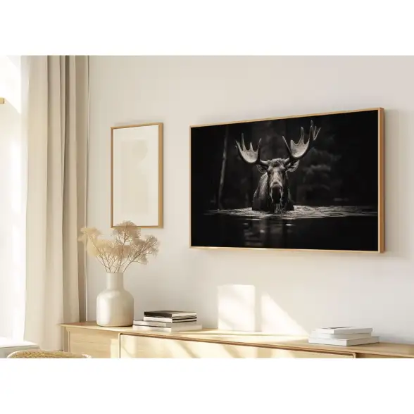 Quadro Decorativo N°54 - Panorâmico Alce no Lago - Galix