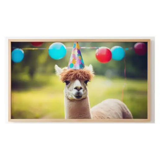 Quadro Decorativo N°44 - Panorâmico Lhama de Chapéu Festa - Galix