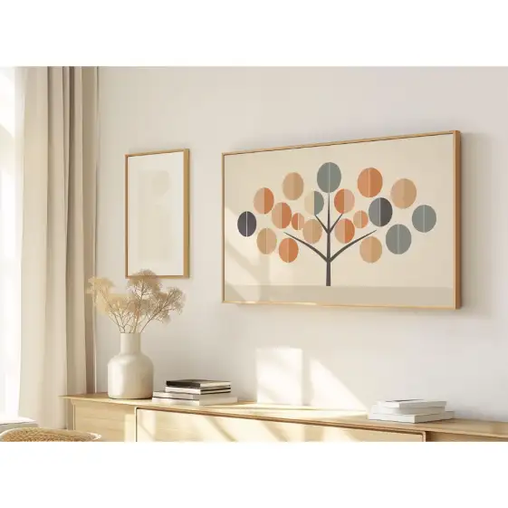 Quadro Decorativo N°74- Panorâmico Árvore Formas Orgânicas - Galix