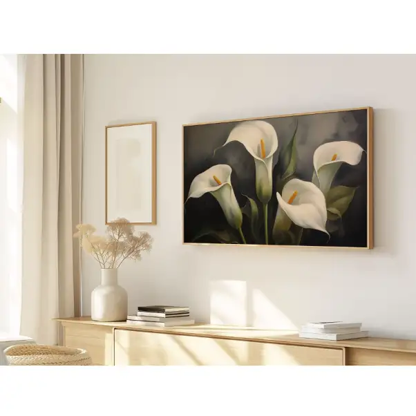 Quadro Decorativo N°151 - Panorâmico Botânico - Copo de Leite - Galix