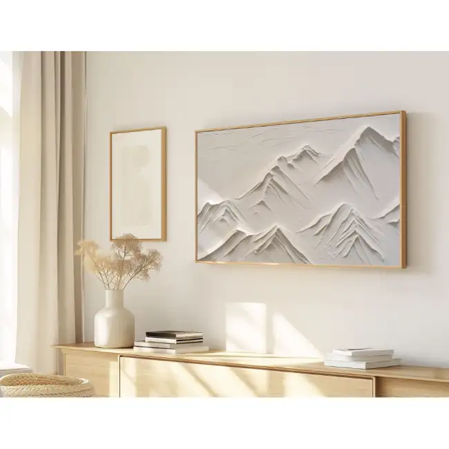 Quadro Decorativo N°196 - Panorâmico - Montanhas Branco Total - Galix