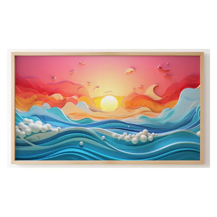 Quadro Decorativo N°219 - Panorâmico - Ondas do Mar - Galix