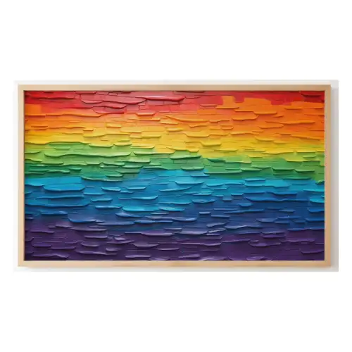 Quadro Decorativo N°59 - Panorâmico Abstrato - Arco -Íris - Galix