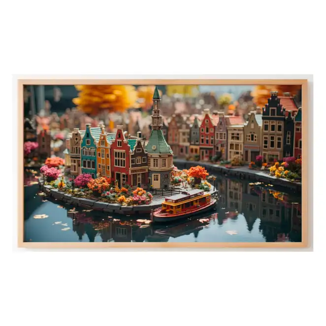Quadro Decorativo N°128  - Panorâmico Natal Vilarejo Miniatura - Galix