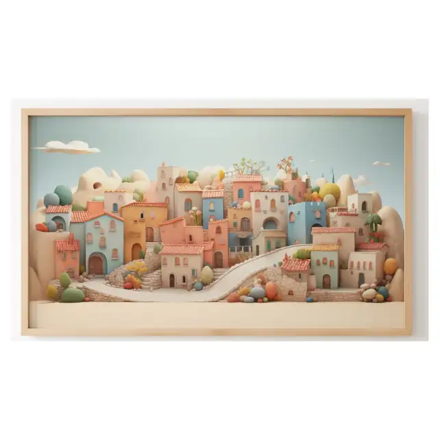 Quadro Decorativo N°229 - Panorâmico - Vila Mediterranea - Galix