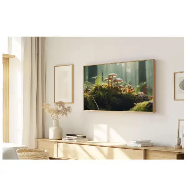 Quadro Decorativo N°162 - Panorâmico - Cogumelos e Musgos - Galix