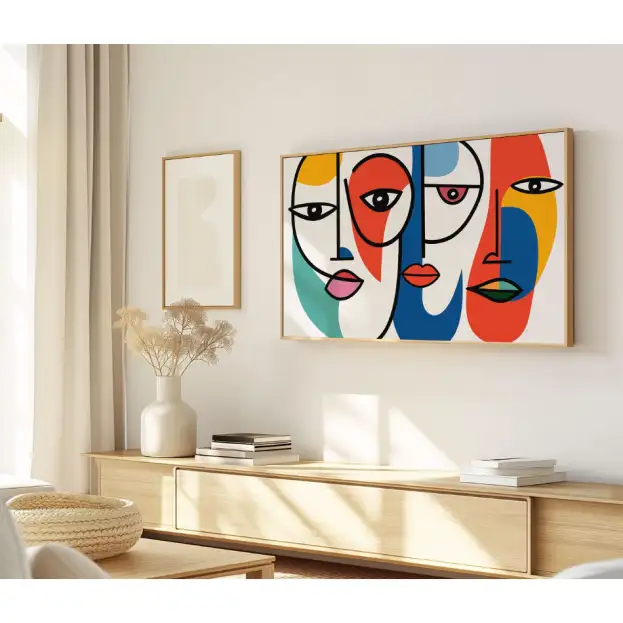 Quadro Decorativo N°261 - Panorâmico - Multiplos Rostos - Galix