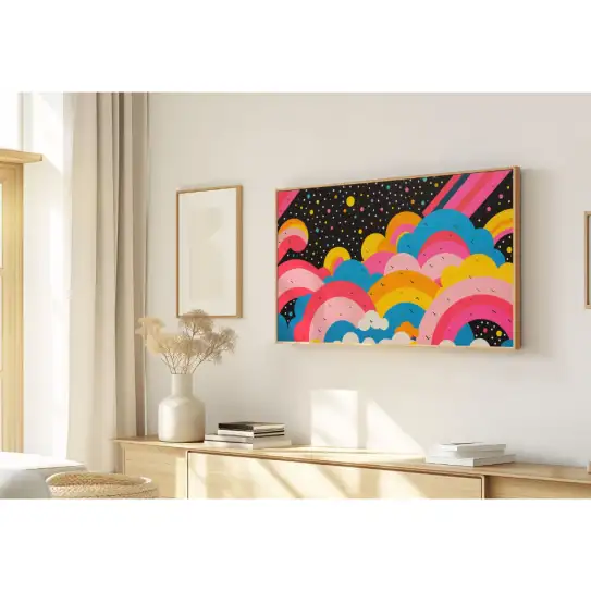 Quadro Decorativo N°63 - Panorâmico Abstrato - Anos 70 - Galix