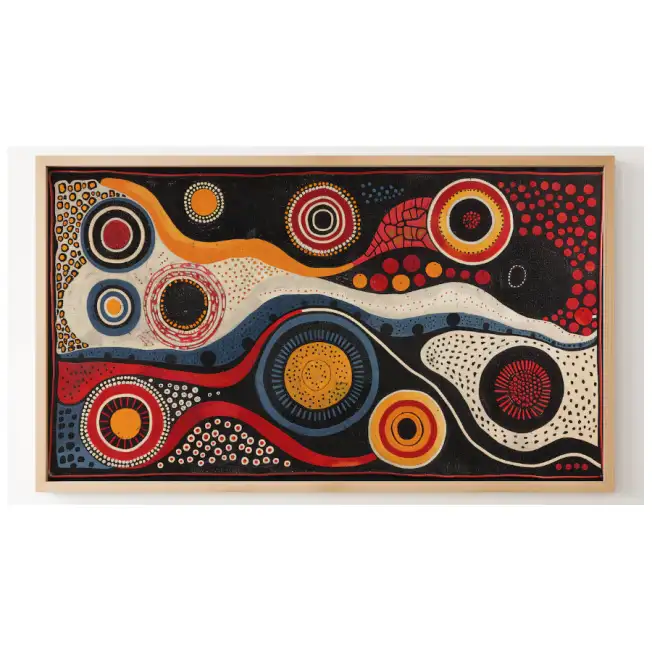 Quadro Decorativo N°16 - Panorâmico Abstrato - Aborígene - Galix