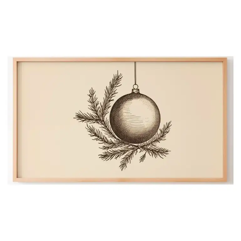 Quadro Decorativo N°131 - Panorâmico Natal Bola e Pinheiro - Galix