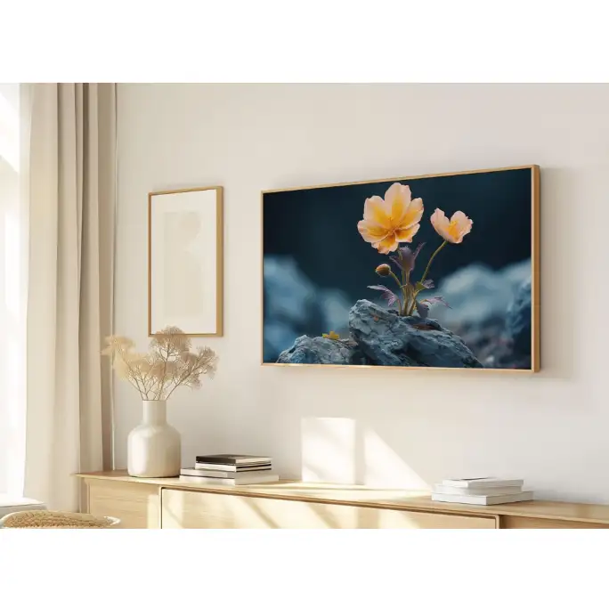 Quadro Decorativo N°149 - Panorâmico Botânico - Flor na Rocha - Galix