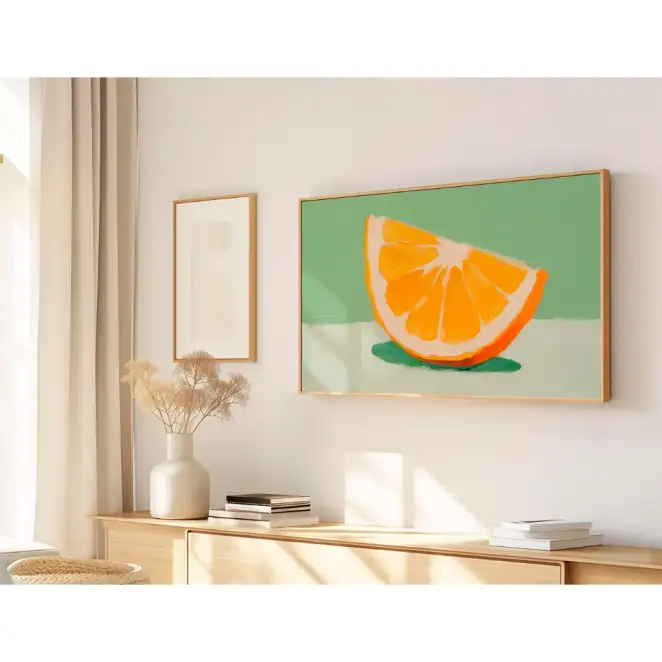 Quadro Decorativo N°123 - Panorâmico Cozinha Laranja - Galix