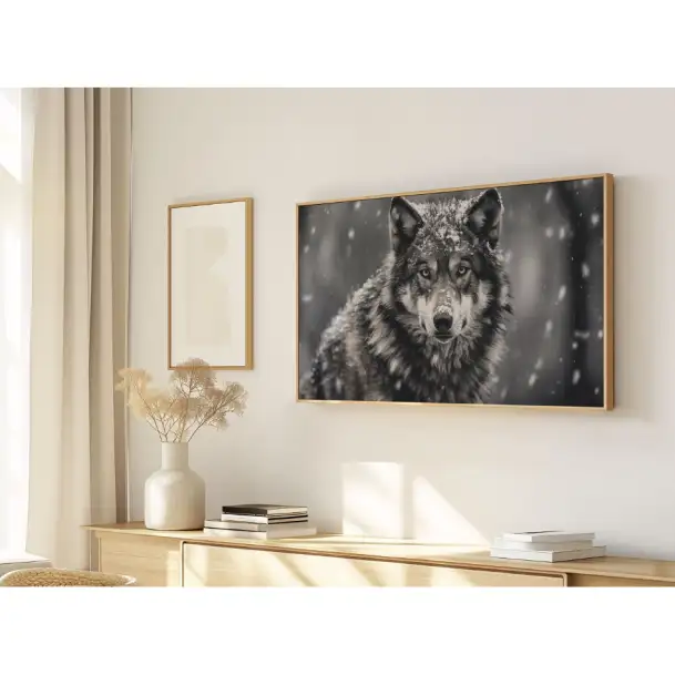 Quadro Decorativo N°52 - Panorâmico Lobo na Neve - Galix