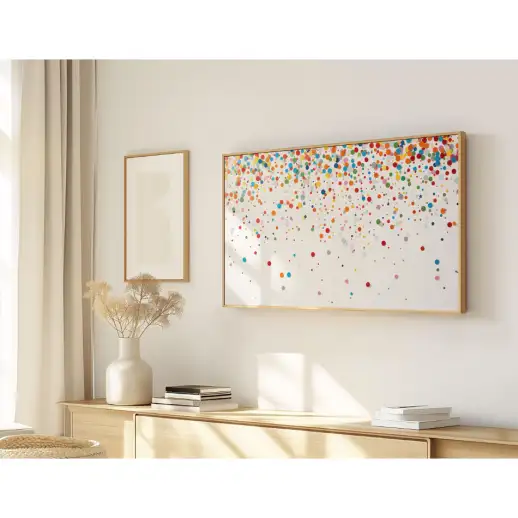 Quadro Decorativo N°58 - Panorâmico Abstrato - Confetes - Galix
