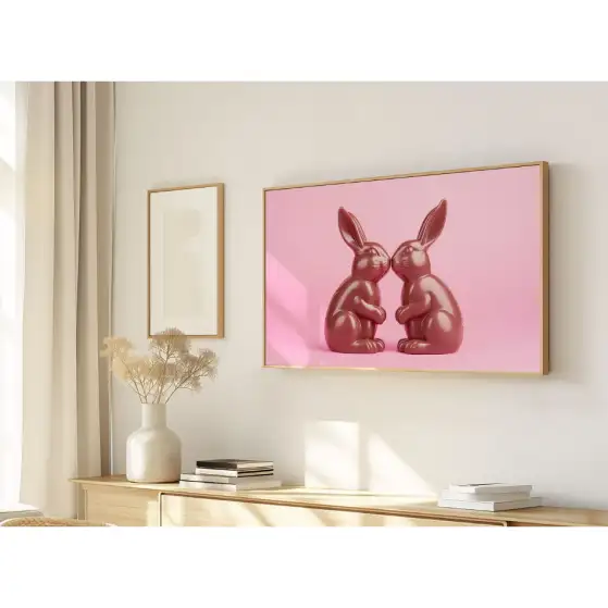 Quadro Decorativo N°30 - Panorâmico Coelhos Pop Toy Art - Galix