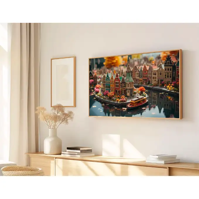 Quadro Decorativo N°128  - Panorâmico Natal Vilarejo Miniatura - Galix