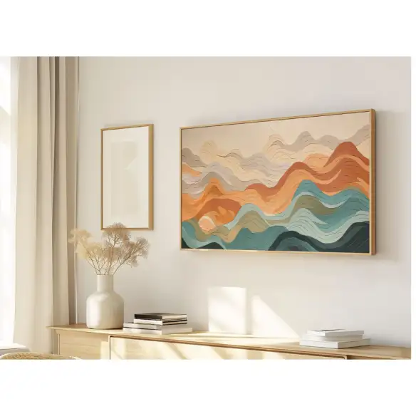 Quadro Decorativo N°201 - Panorâmico Abstrato - Montanhas Ondas - Galix