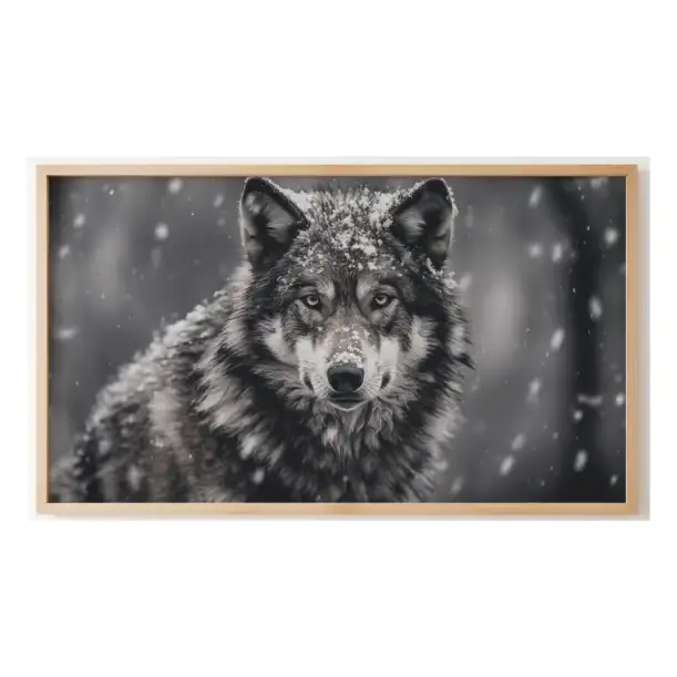 Quadro Decorativo N°52 - Panorâmico Lobo na Neve - Galix