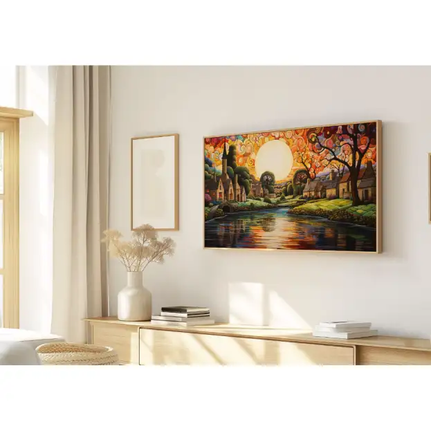 Quadro Decorativo N°233 - Panorâmico - Vilarejo Sol Poente Rio - Galix