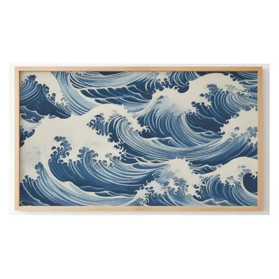 Quadro Decorativo N°198 - Panorâmico - Ondas Japonesas - Galix