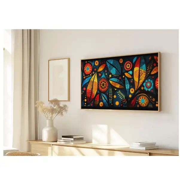 Quadro Decorativo N°152 - Panorâmico Abstrato - Étnico Botânico - Galix
