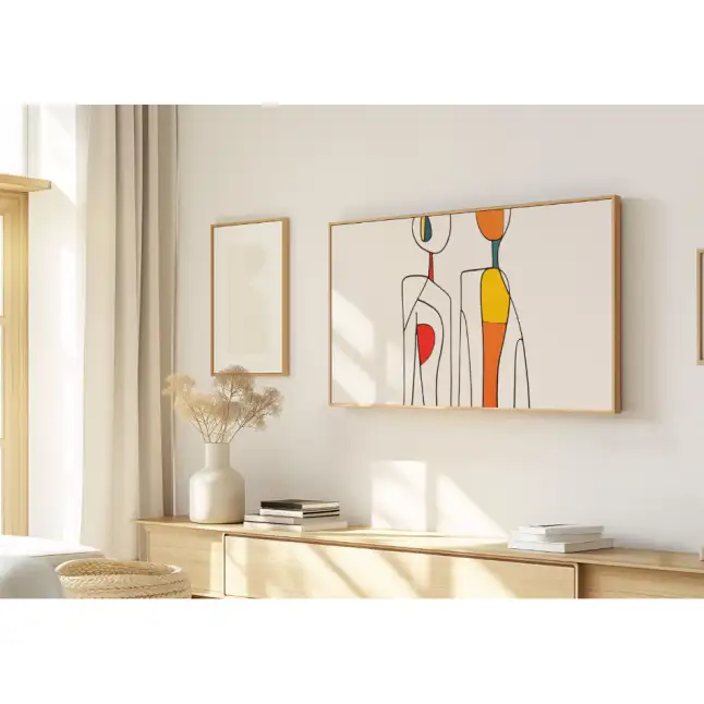 Quadro Decorativo N°263 - Panorâmico - Duas Figuras Abstratas - Galix