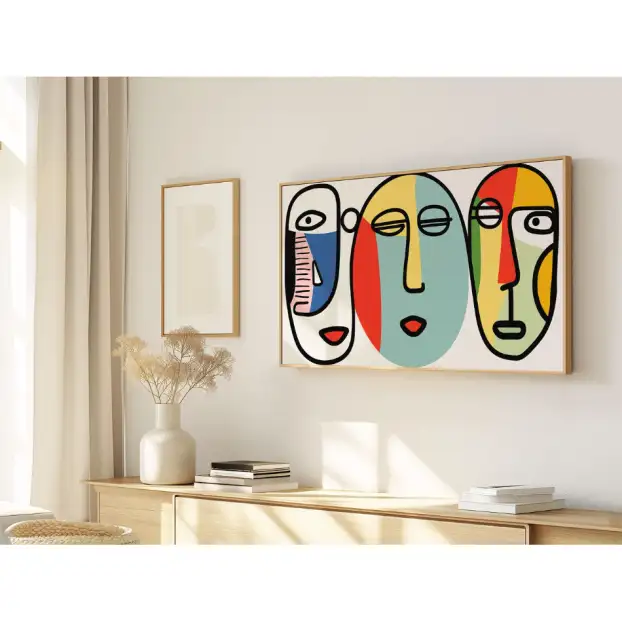 Quadro Decorativo N°260 - Panorâmico - Tres Rostos - Modernistas - Galix