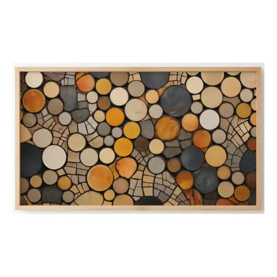 Quadro Decorativo N°67 - Panorâmico Mosaico - Rústico Troncos - Galix