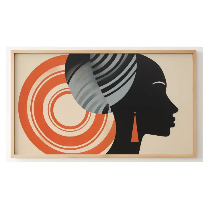 Quadro Decorativo N°253 - Panorâmico - Silhueta Mulher Turbante - Galix