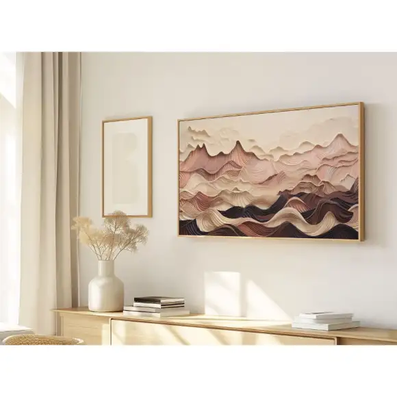 Quadro Decorativo N°202 - Panorâmico Abstrato - Montanhas Ondas - Galix