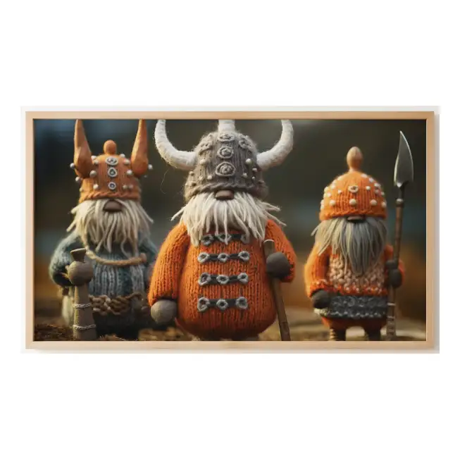 Quadro Decorativo N°251 - Panorâmico - Gnomos Vikings Trico - Galix